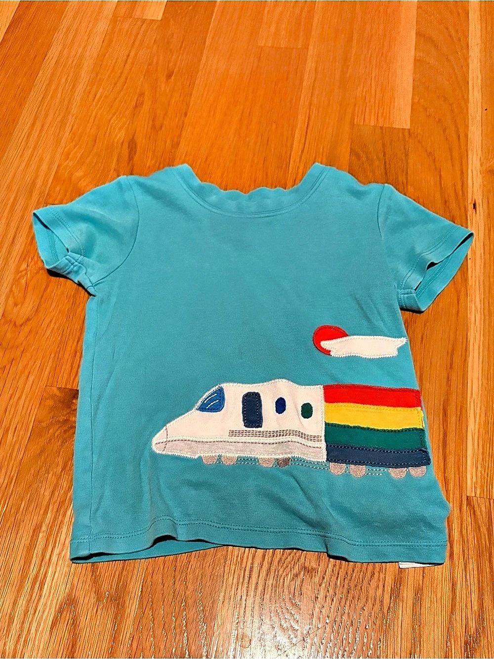 Frugi Train Short Sleeve Appliqué Tee 2-3 yrs